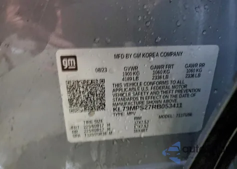 2024 Chevrolet Trailblazer Lt from USA, damaged, VIN KL79MPS27RB053411